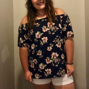Off the Shoulder Floral Blouse